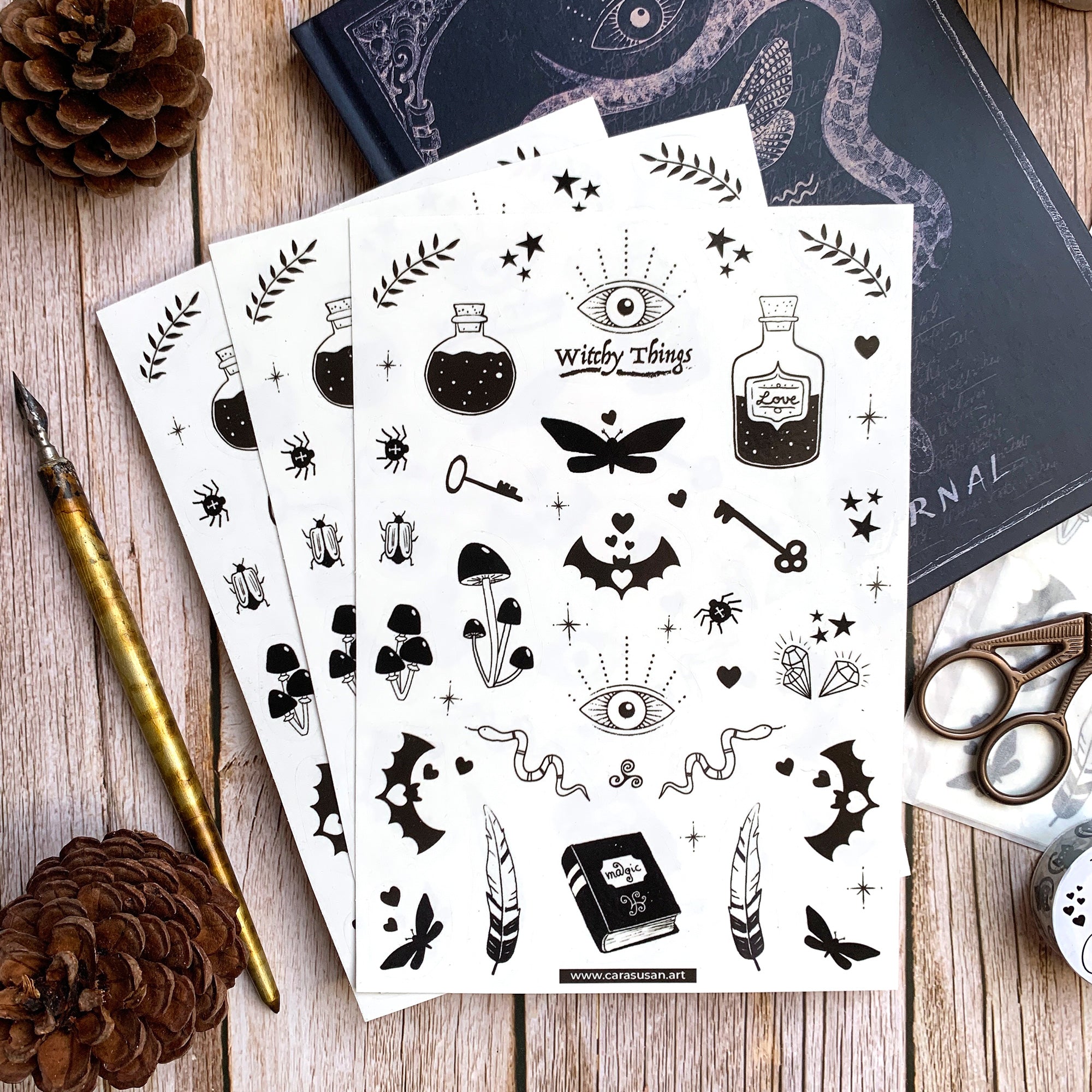 A5 Bullet Journal Stencil Witchy October • The Bosh Blog