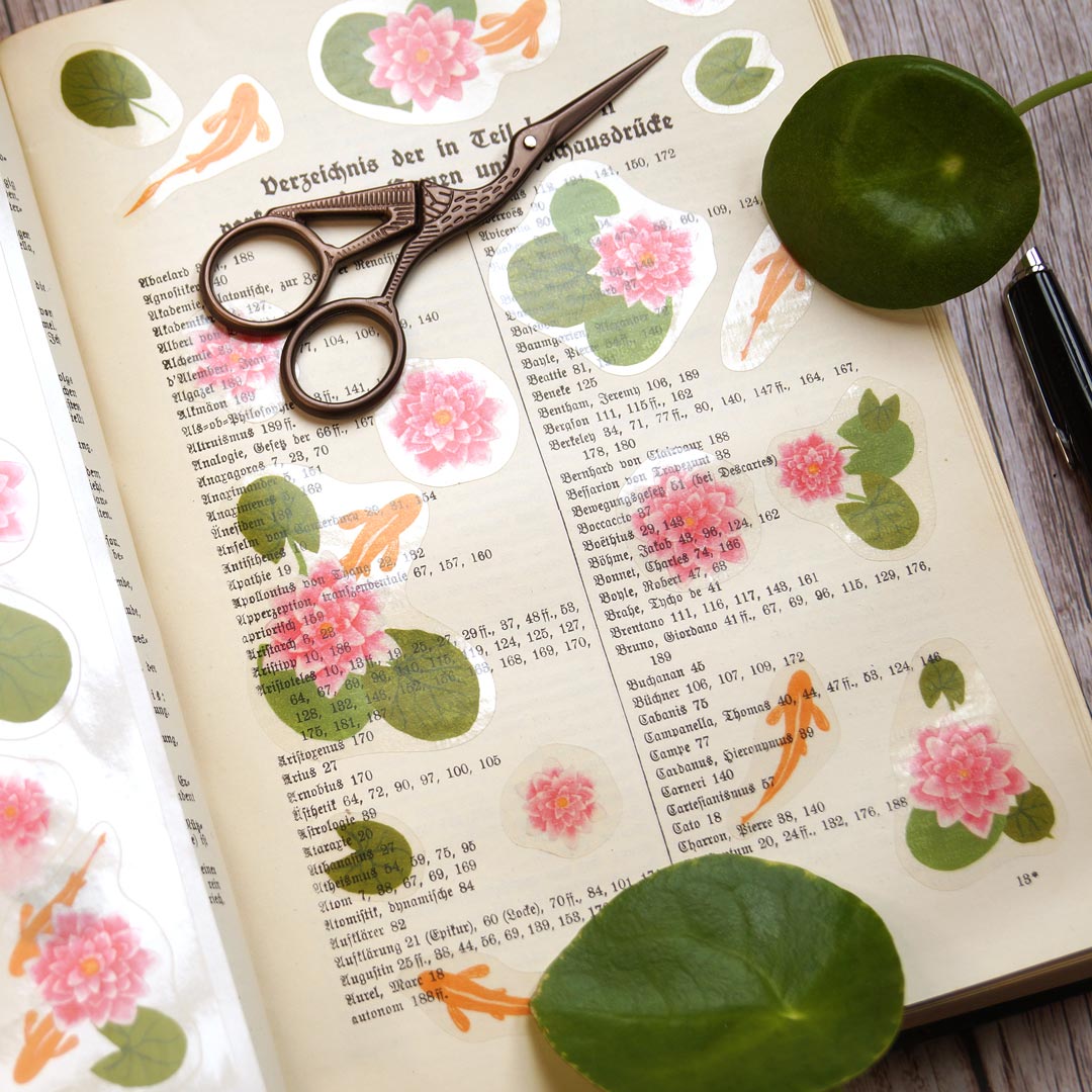 Sticker sheet 'Water lilies and goldfish' eco-friendly